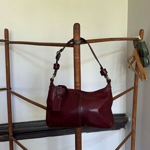 Y2K Coach Small Red Leather Bleecker Shoulder Bag